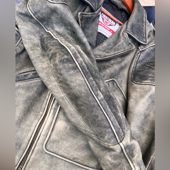 FirstGear Hein Gericke Motorcycle Biker Leather Jacket Mens Med - Picture 14 of 16